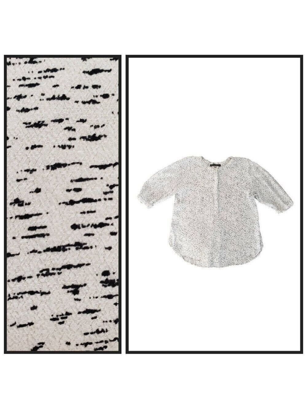 Rose & Olive 1X Cream Black Speckled Blouse 3/4 Sleeve Lightweight Top